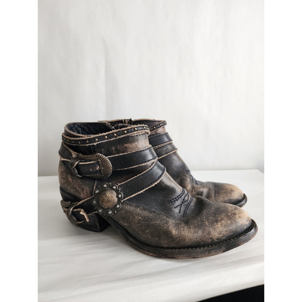 Circle G by Corral P5101 Size 8.5 distressed black leather Western ankle boots